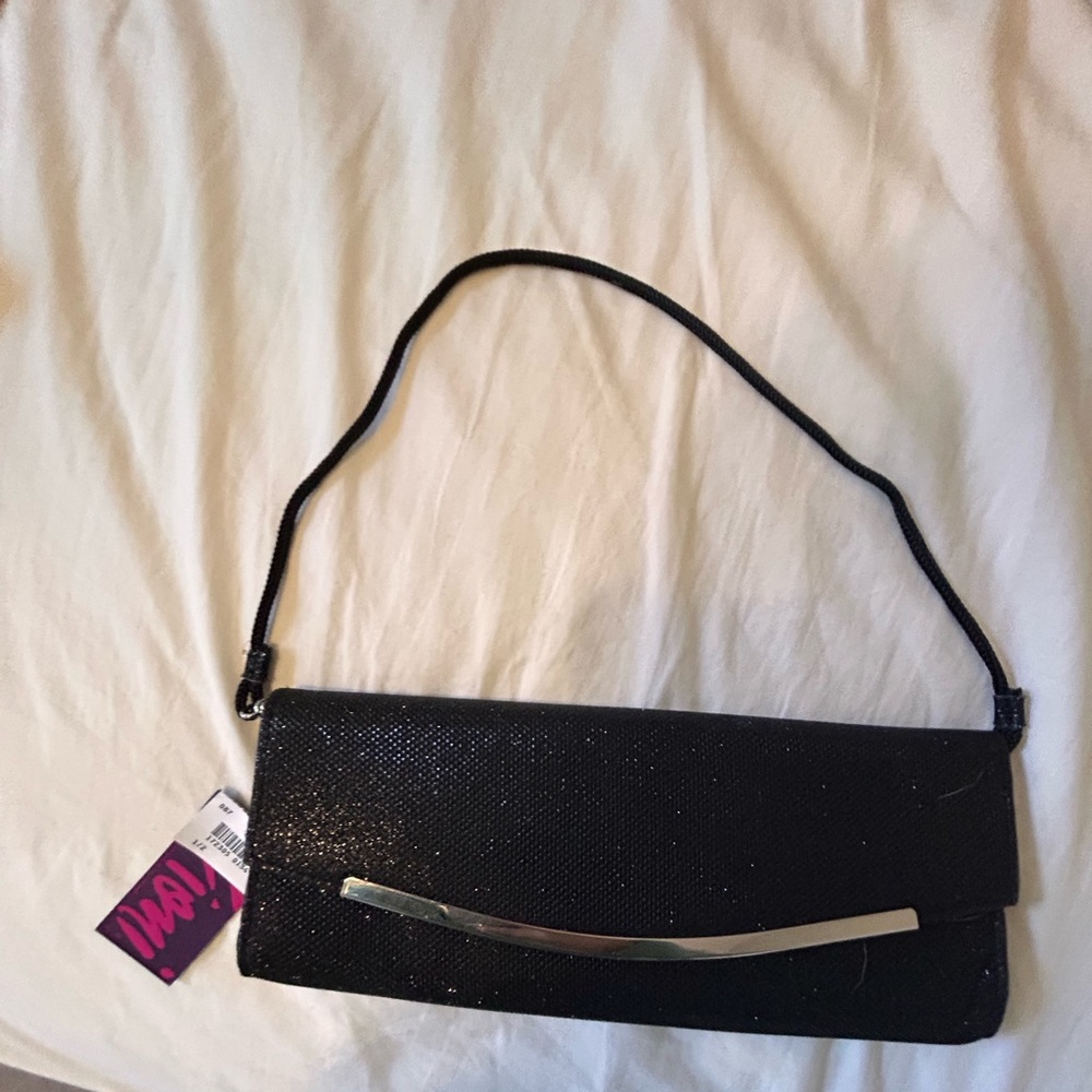 Black sparkly evening bag.